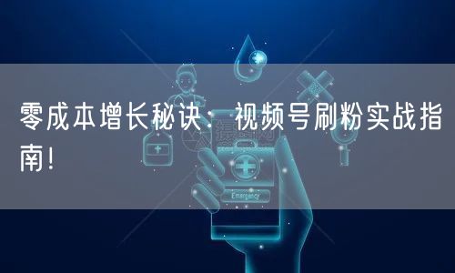 零成本增长秘诀：视频号刷粉实战指南！