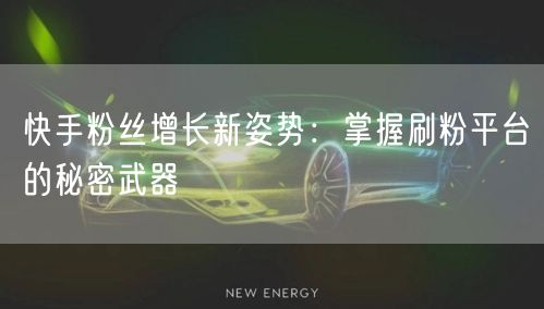 快手粉丝增长新姿势：掌握刷粉平台的秘密武器